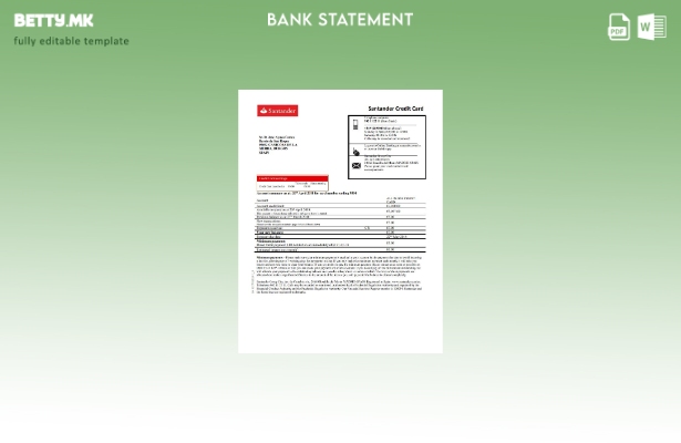 модерен стил Шпанија Сантандер кредитна картичка доказ за адреса шаблон за извод